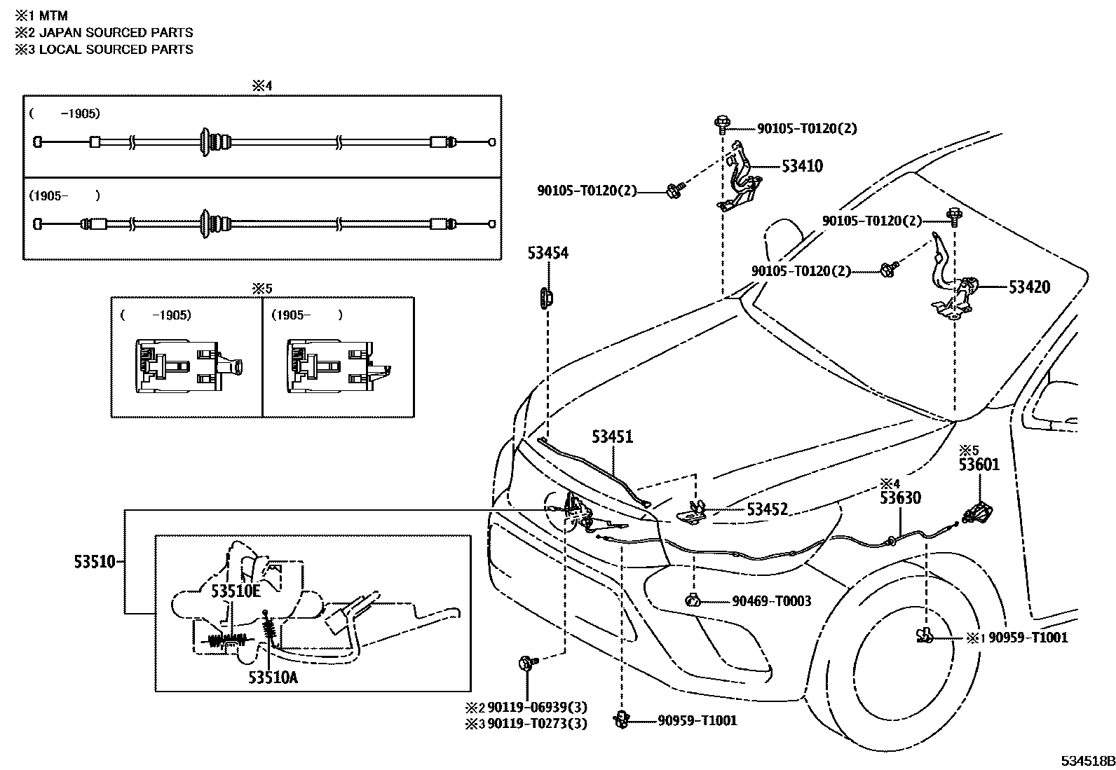 5354 — HOOD LOCK & HINGE
