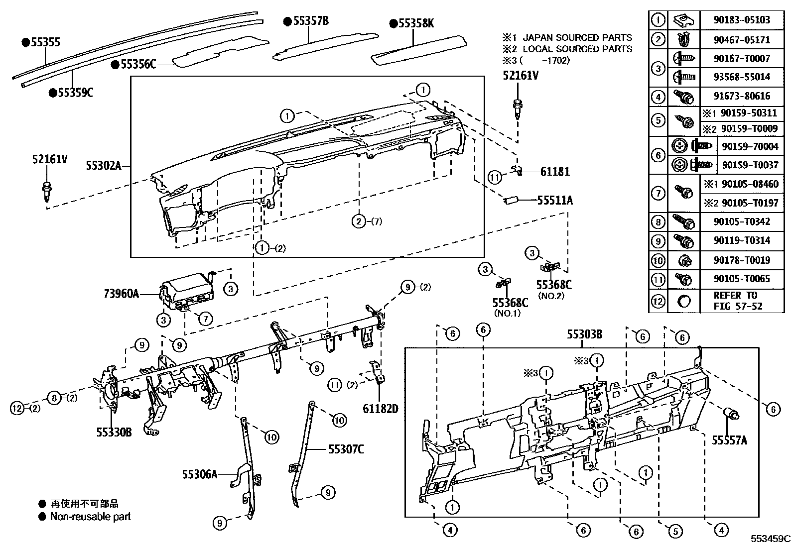 5551 — INSTRUMENT PANEL & GLOVE COMPARTMENT
