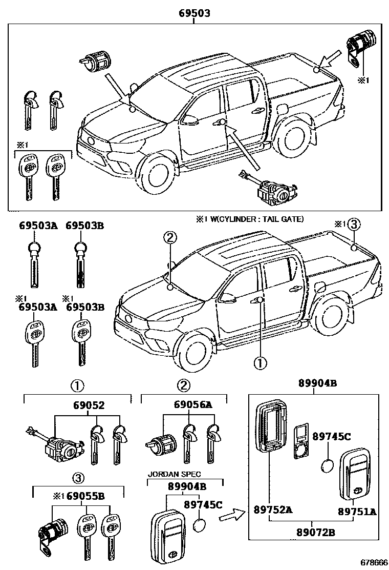 6765 — LOCK CYLINDER SET