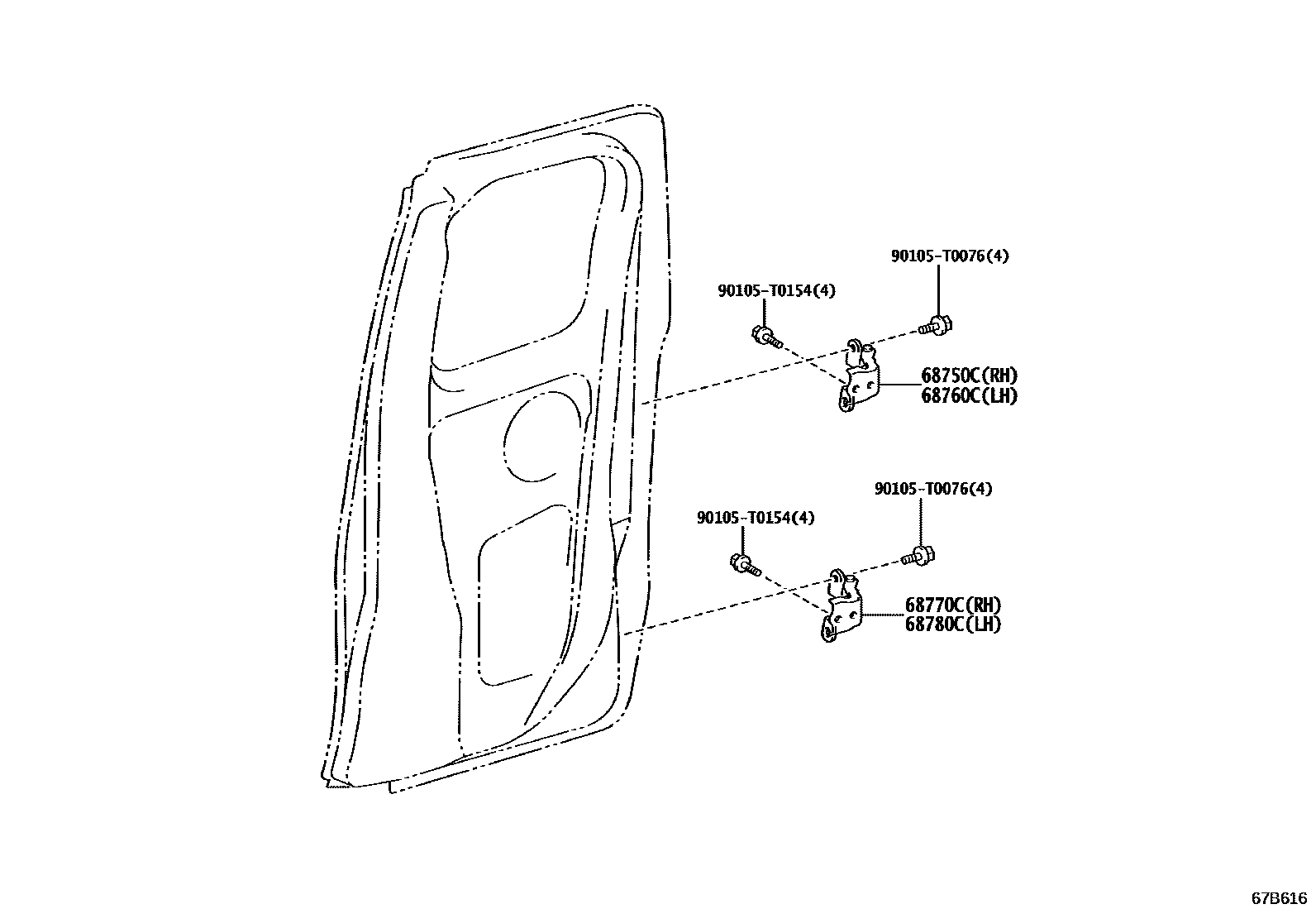 6757 — REAR DOOR WINDOW REGULATOR & HINGE