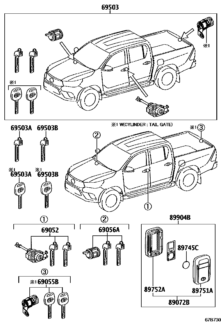 6765 — LOCK CYLINDER SET