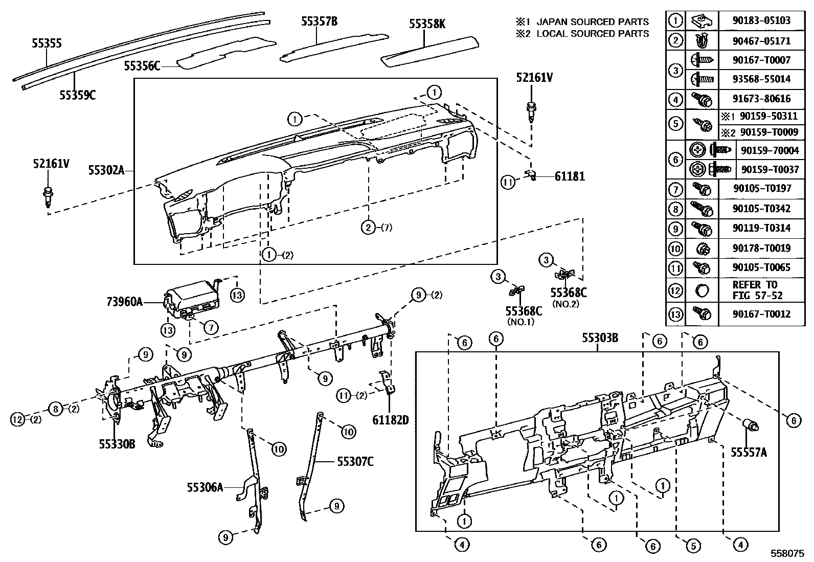 5551 — INSTRUMENT PANEL & GLOVE COMPARTMENT