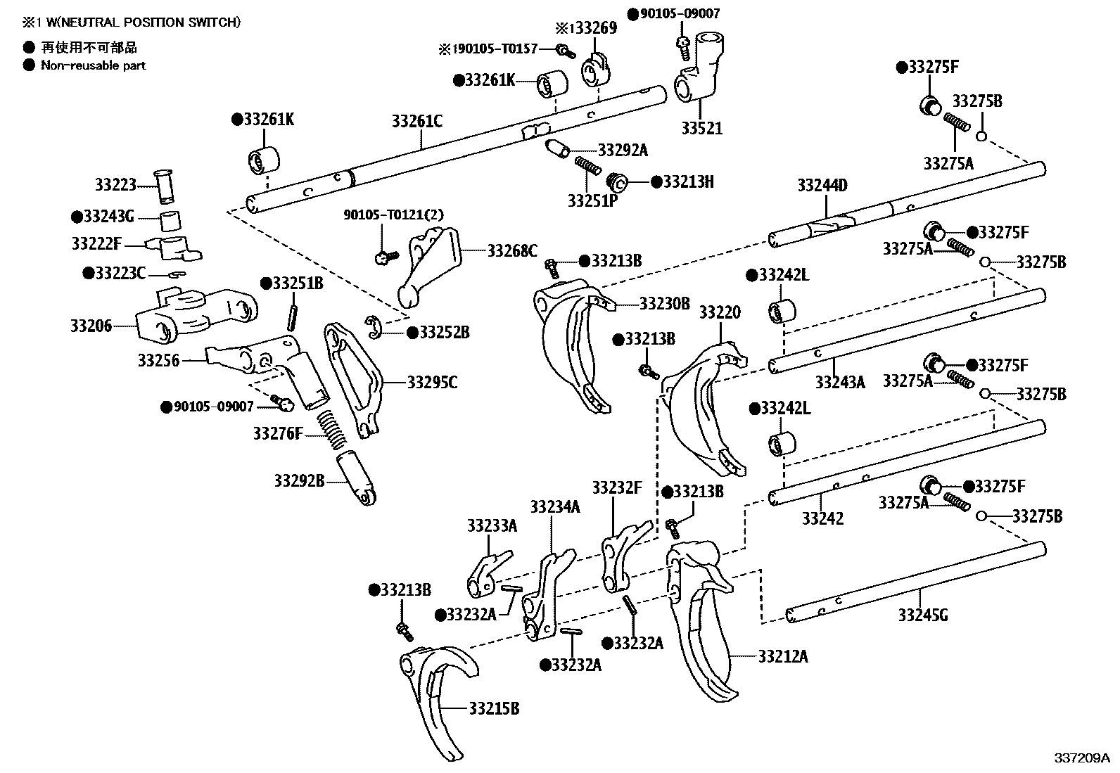 3307 — GEAR SHIFT FORK & LEVER SHAFT (MTM)