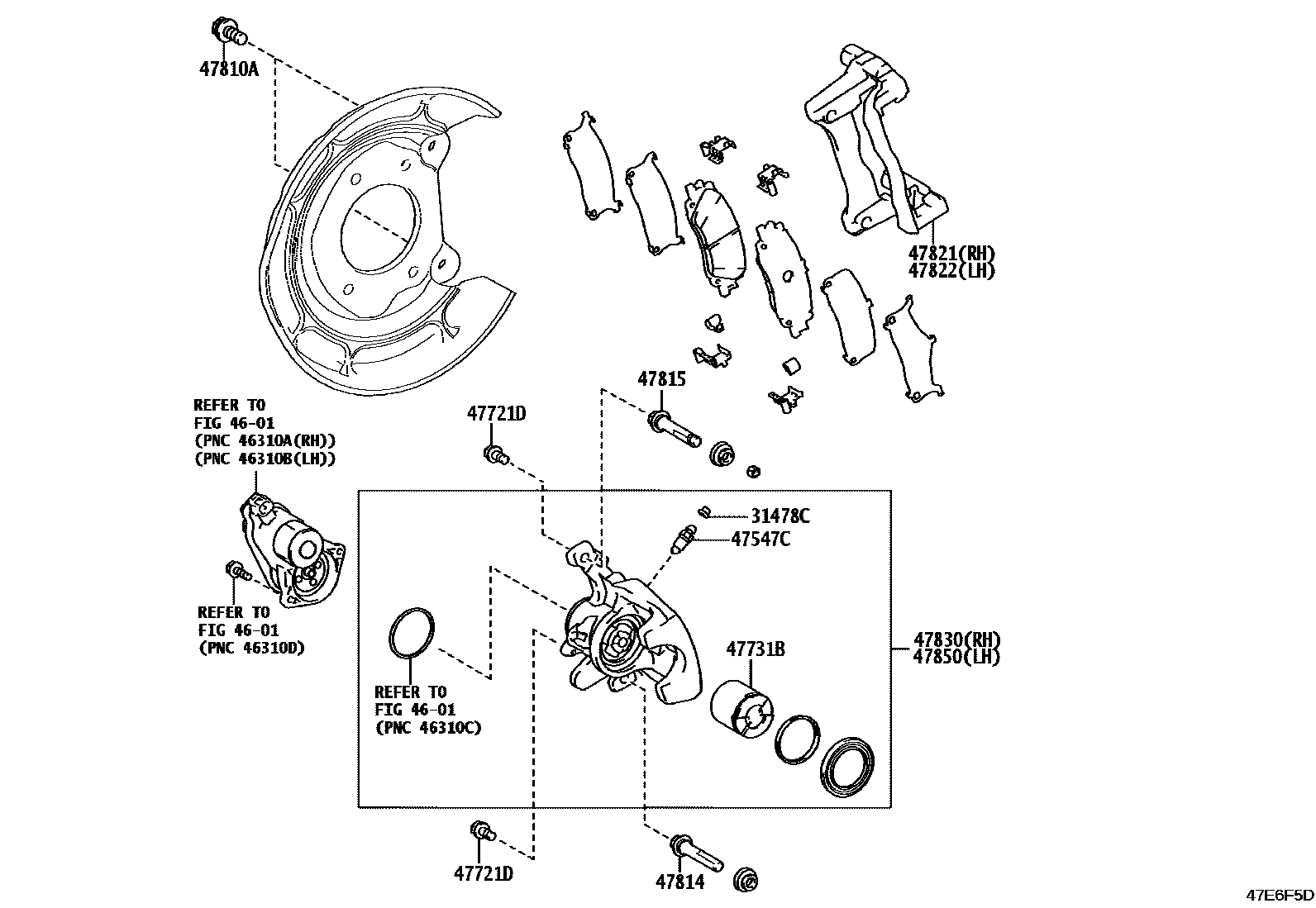 4707 — REAR DISC BRAKE CALIPER & DUST COVER
