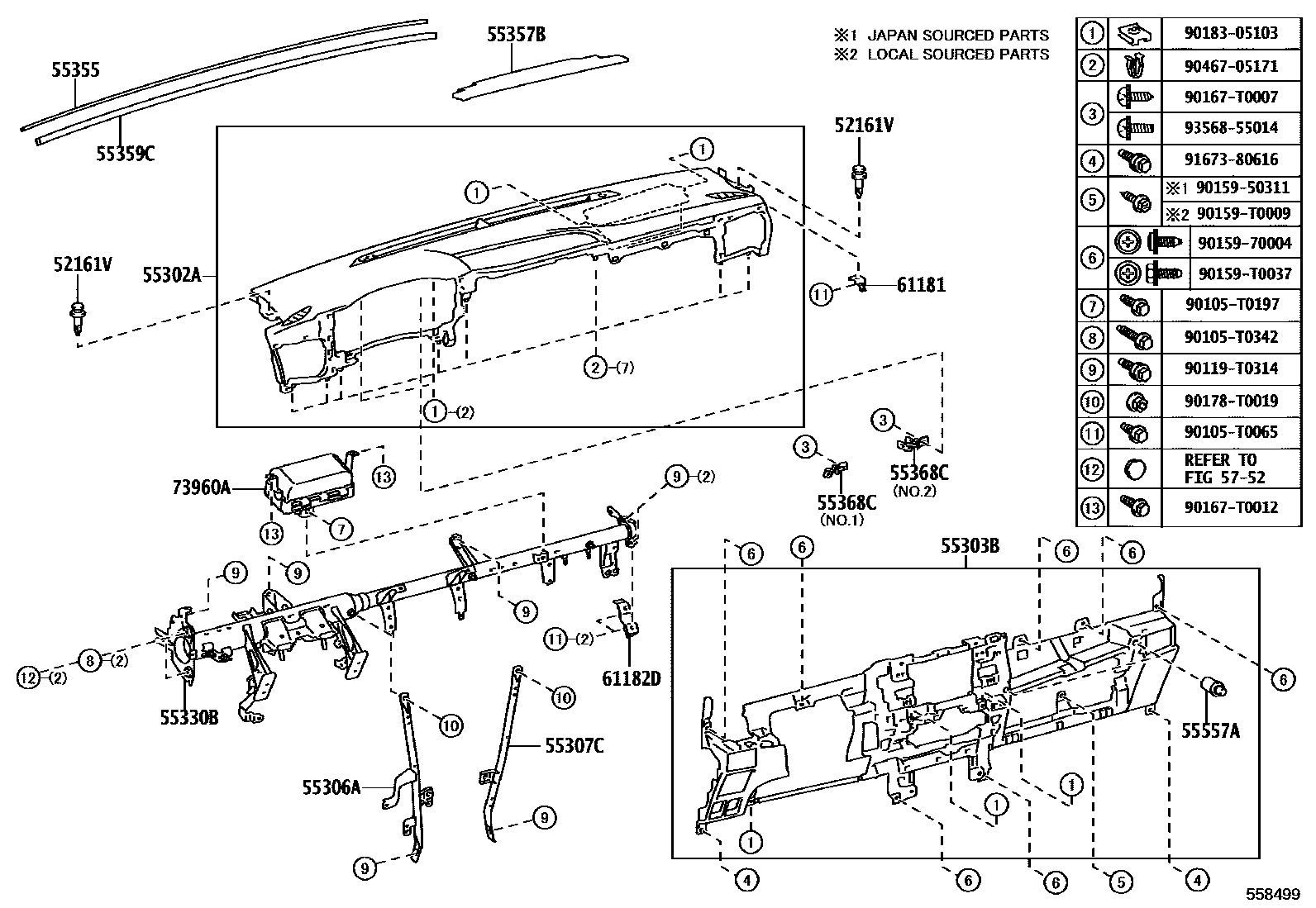 5551 — INSTRUMENT PANEL & GLOVE COMPARTMENT