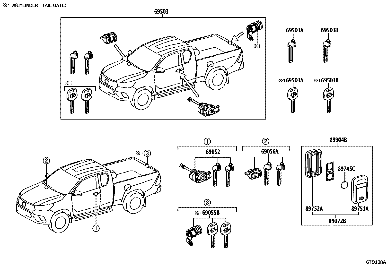 6765 — LOCK CYLINDER SET