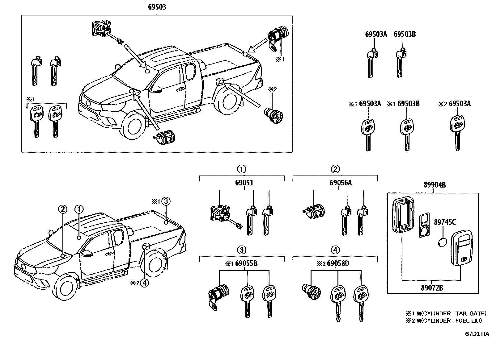 6765 — LOCK CYLINDER SET