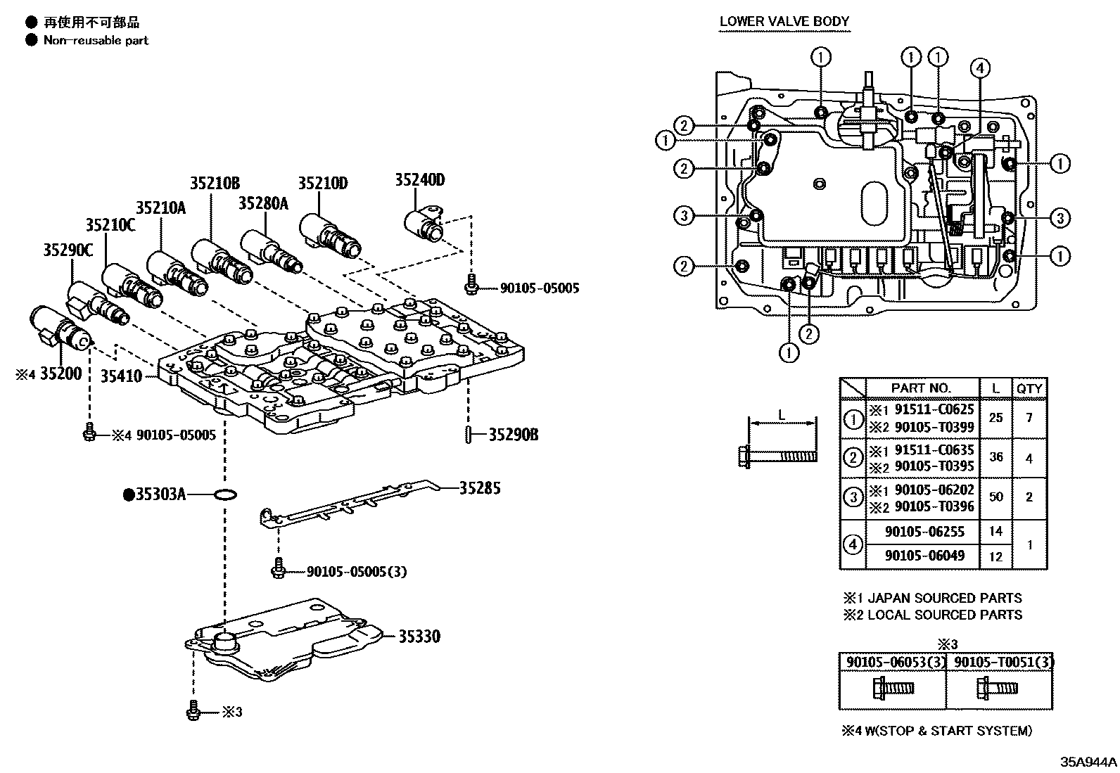 3512 — VALVE BODY & OIL STRAINER (ATM)