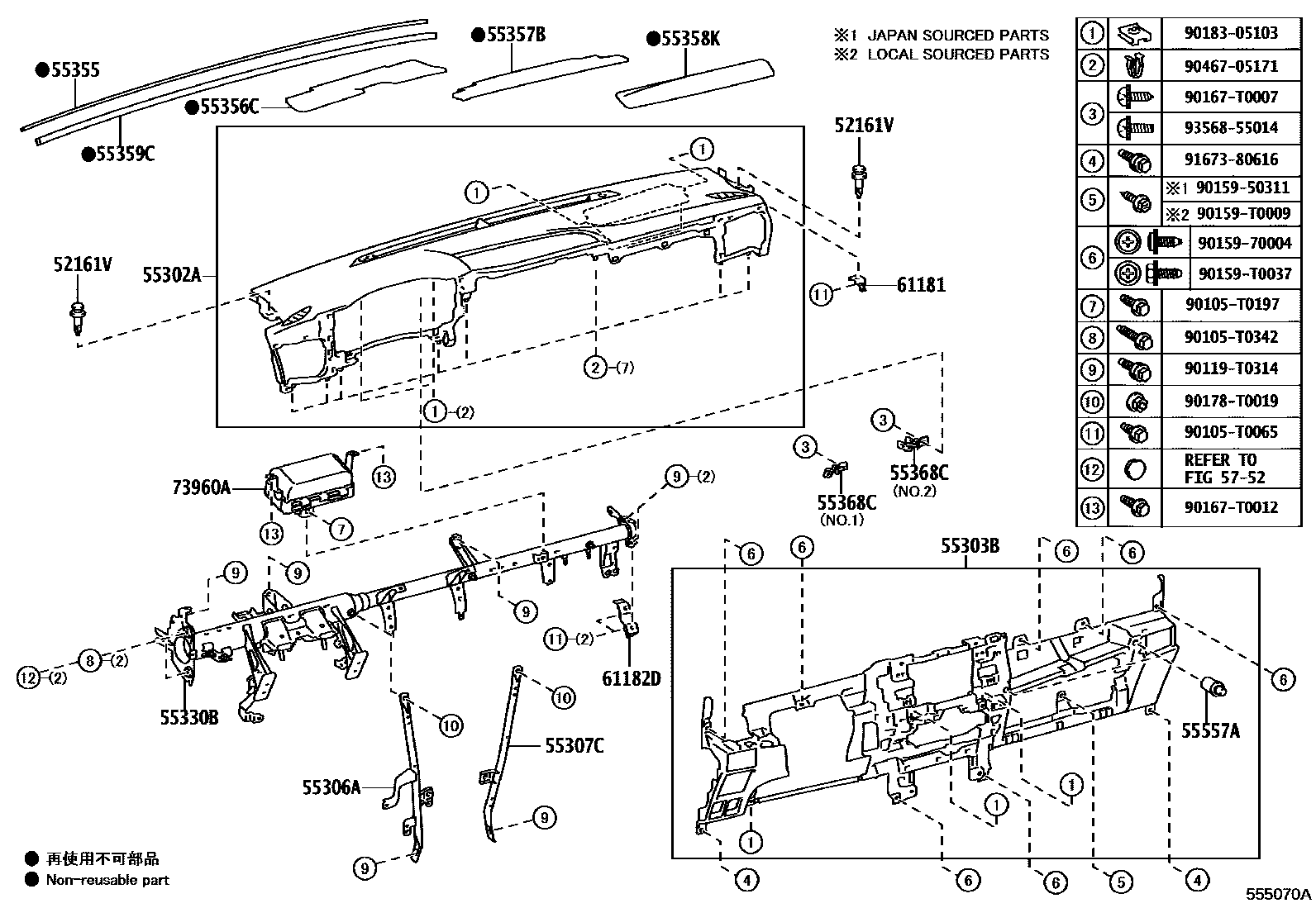 5551 — INSTRUMENT PANEL & GLOVE COMPARTMENT