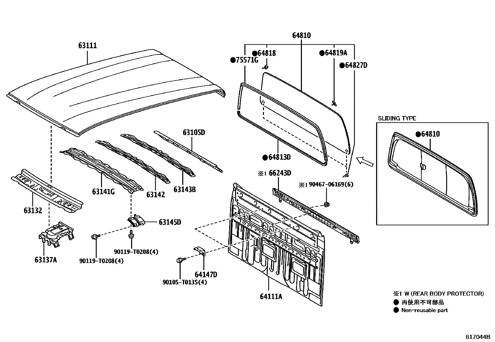 6153 — ROOF PANEL & BACK PANEL