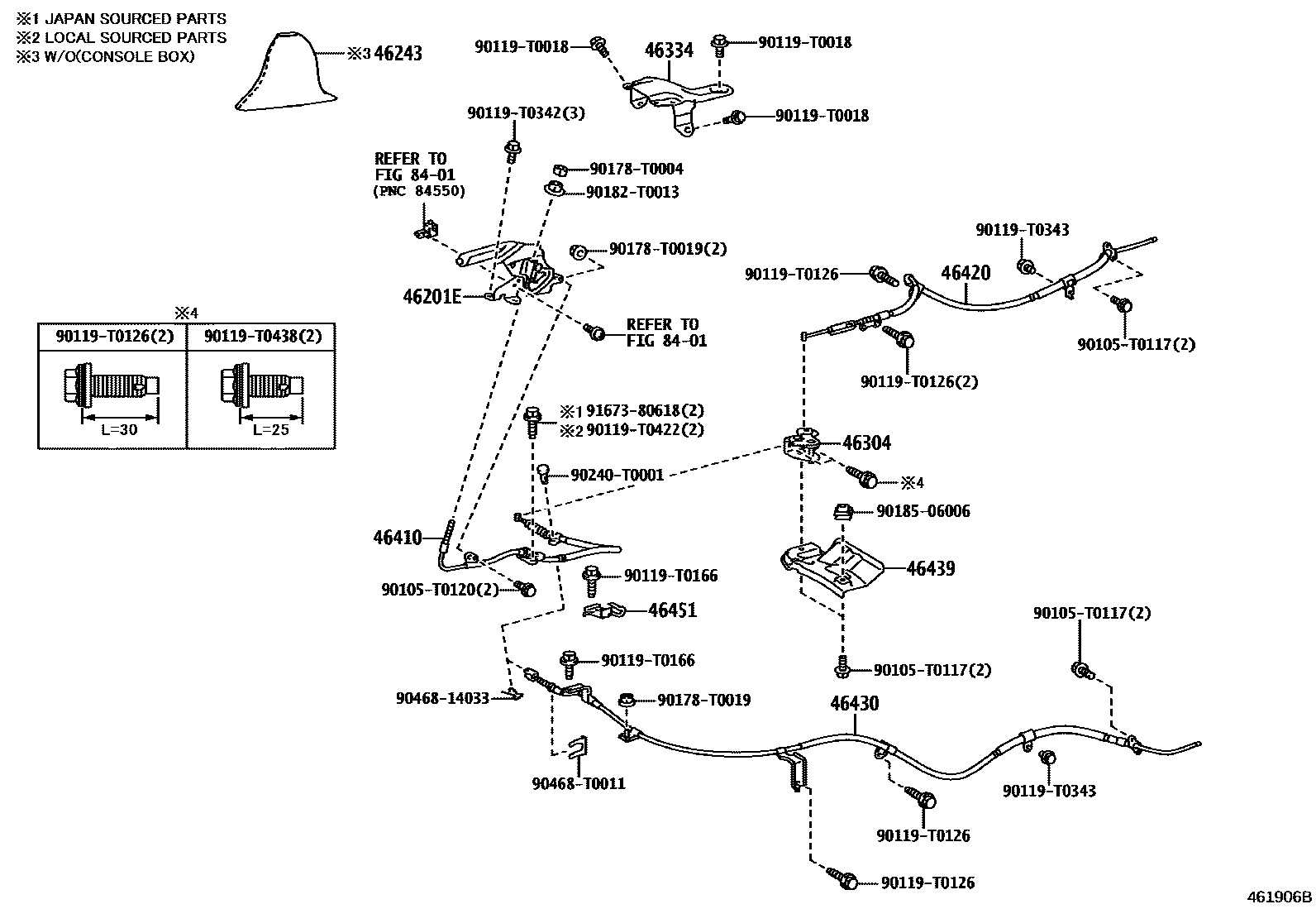 4601 — PARKING BRAKE & CABLE