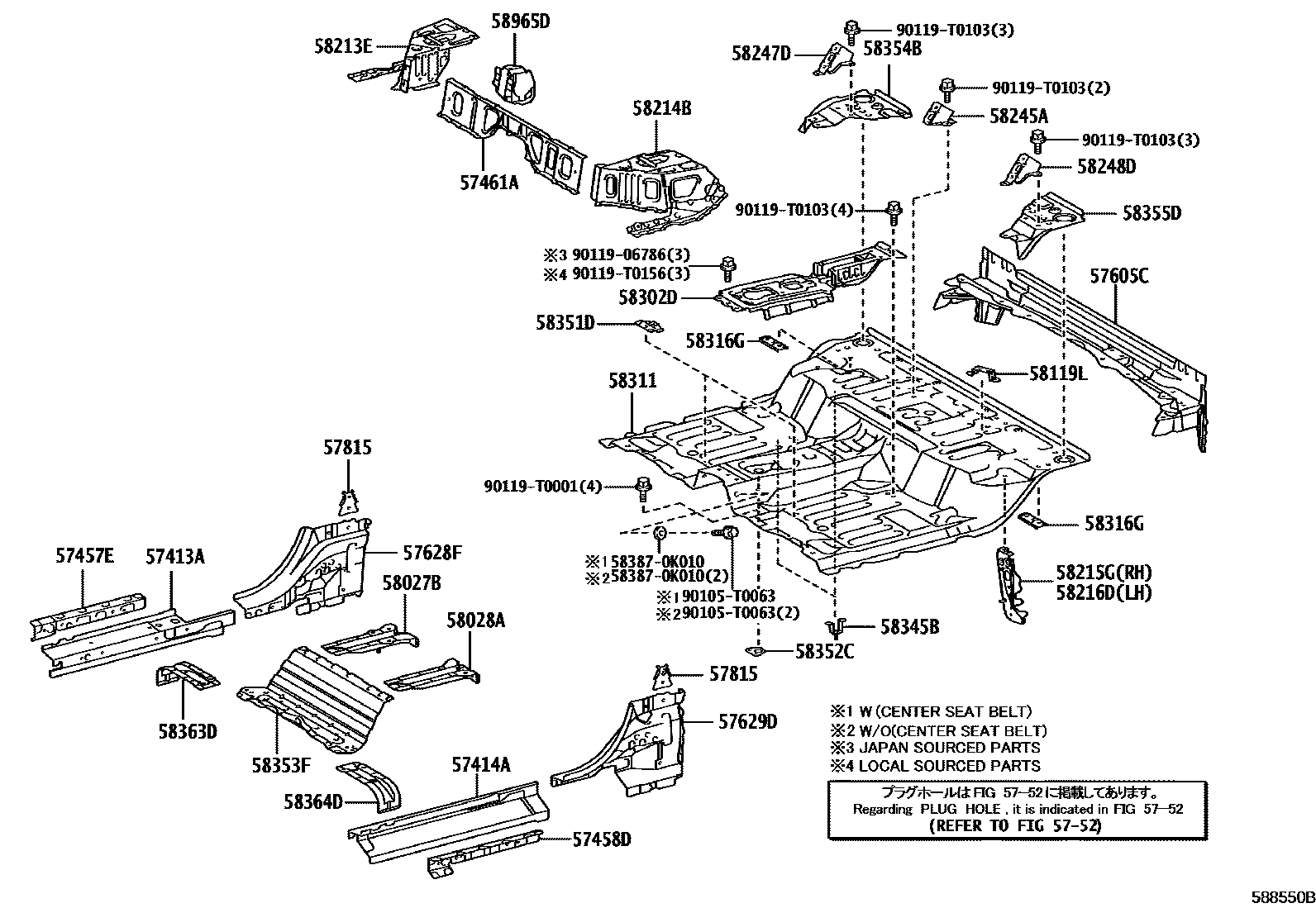 5852 — REAR FLOOR PANEL & REAR FLOOR MEMBER