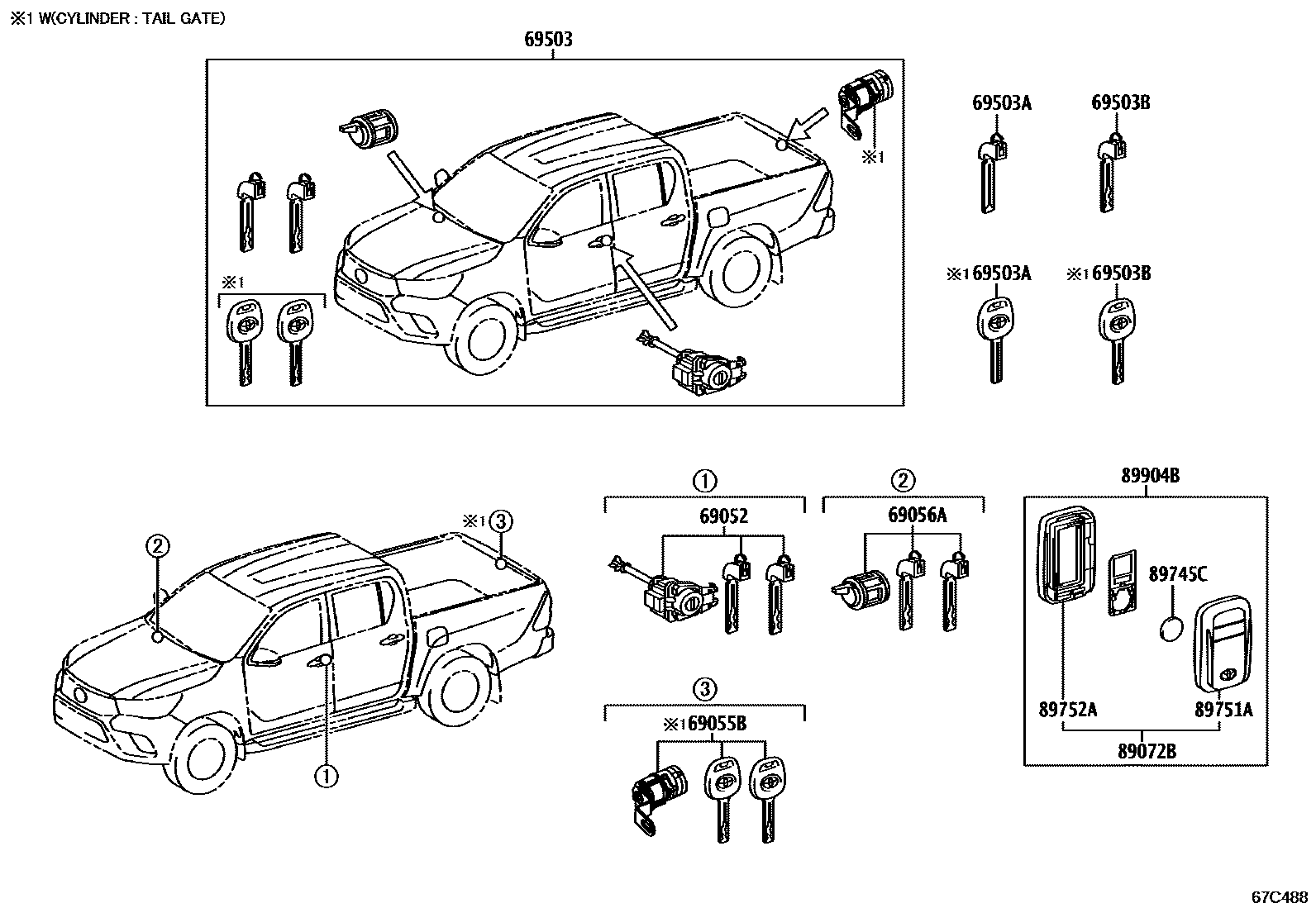6765 — LOCK CYLINDER SET