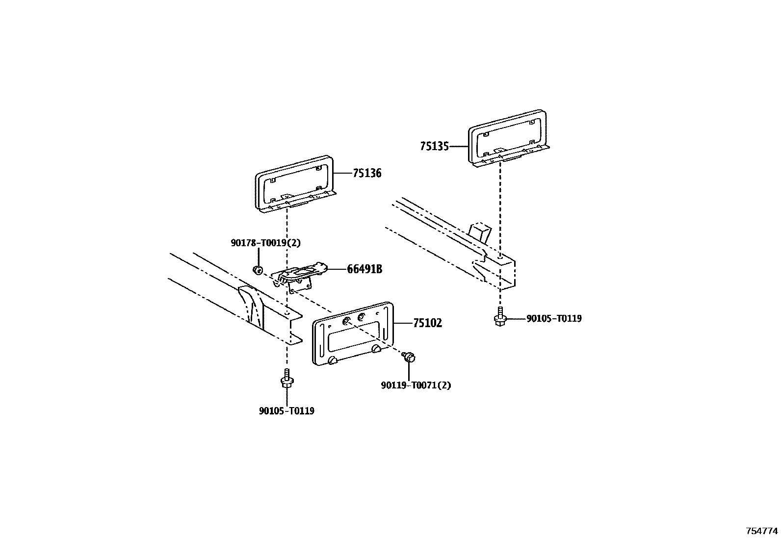 7554 — TOOL BOX & LICENSE PLATE BRACKET