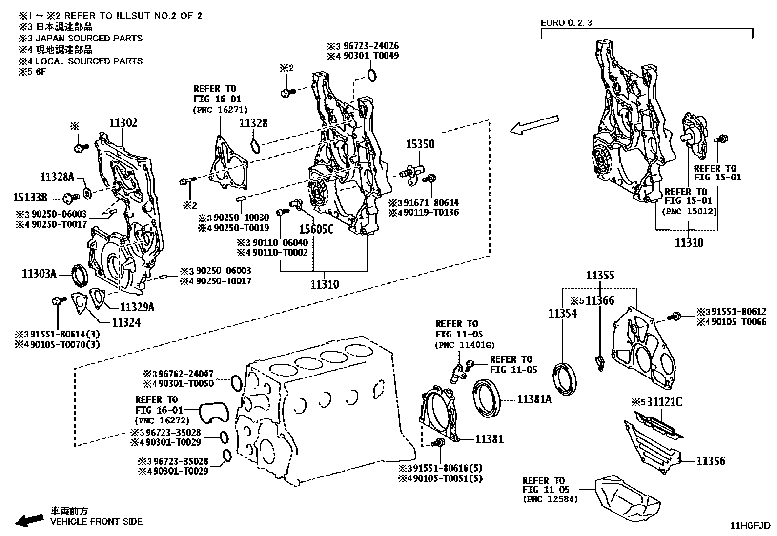 1106 — TIMING GEAR COVER & REAR END PLATE