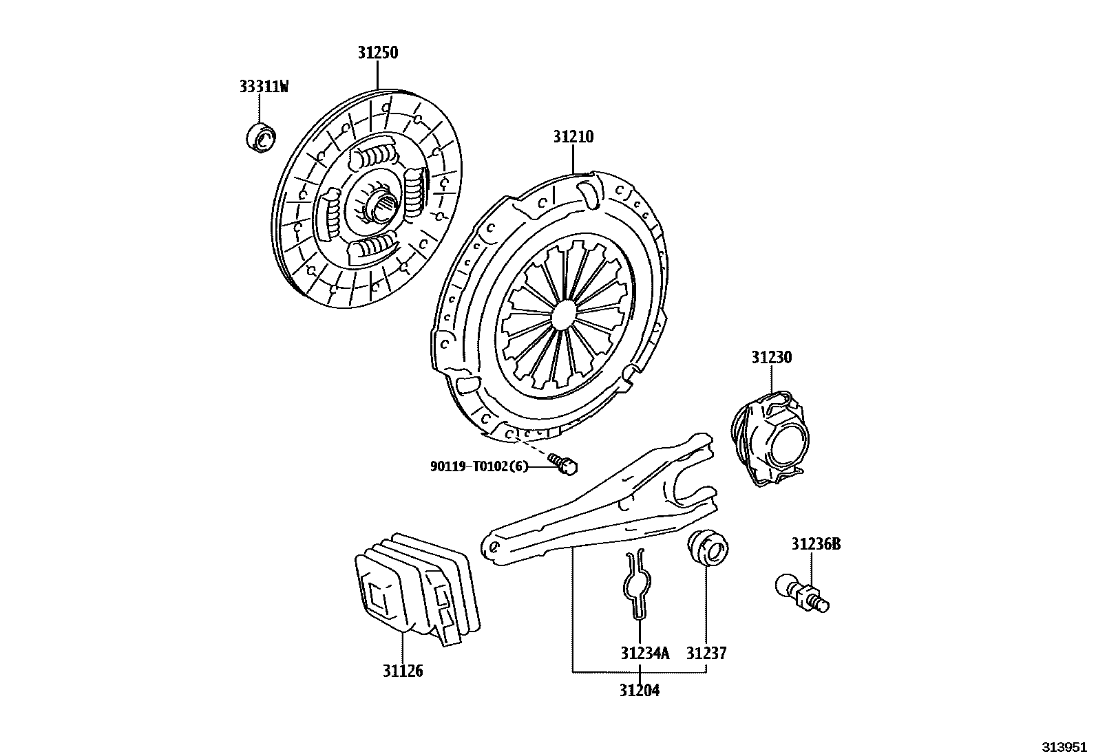 3101 — CLUTCH & RELEASE FORK
