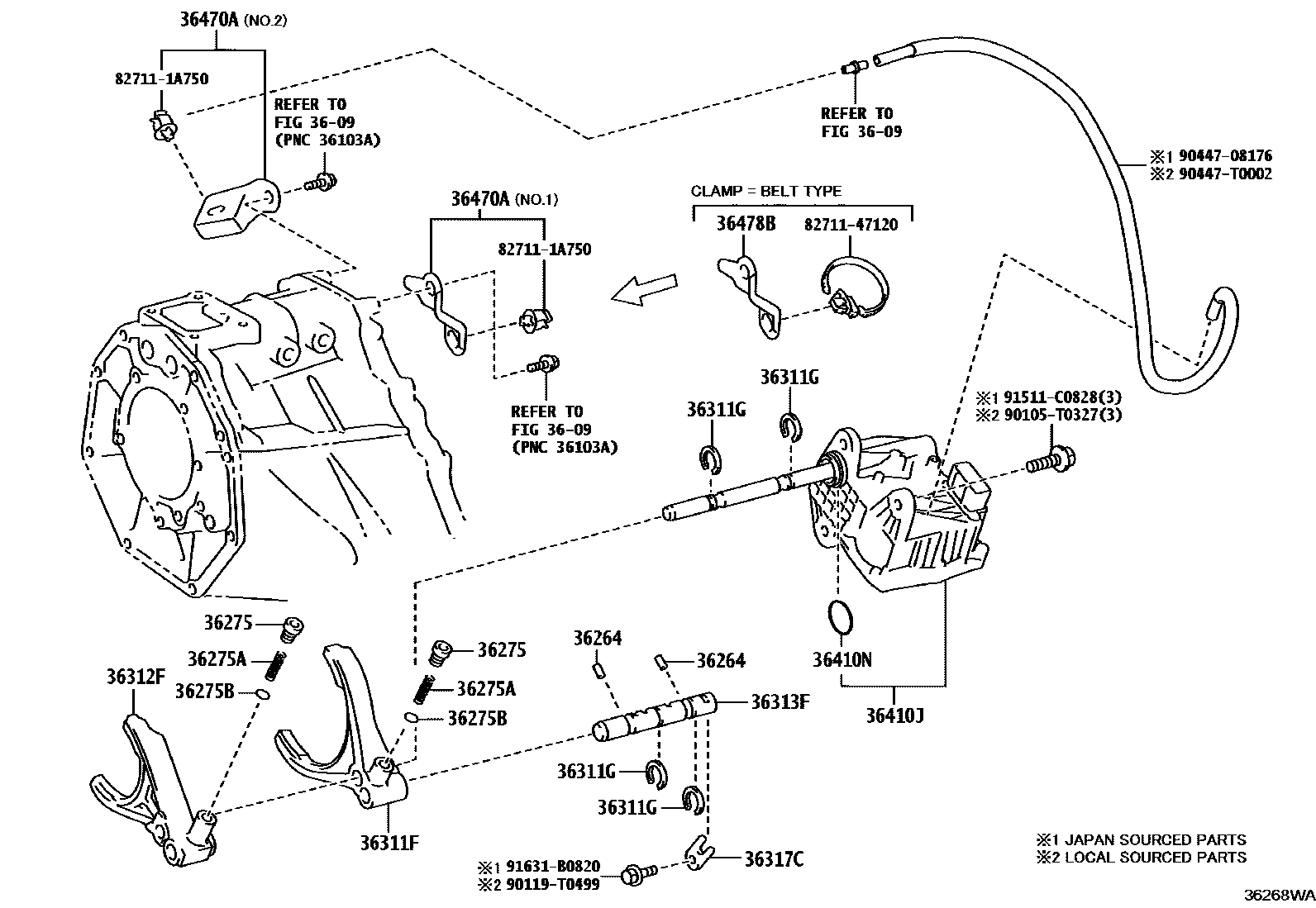 3611 — TRANSFER LEVER & SHIFT ROD