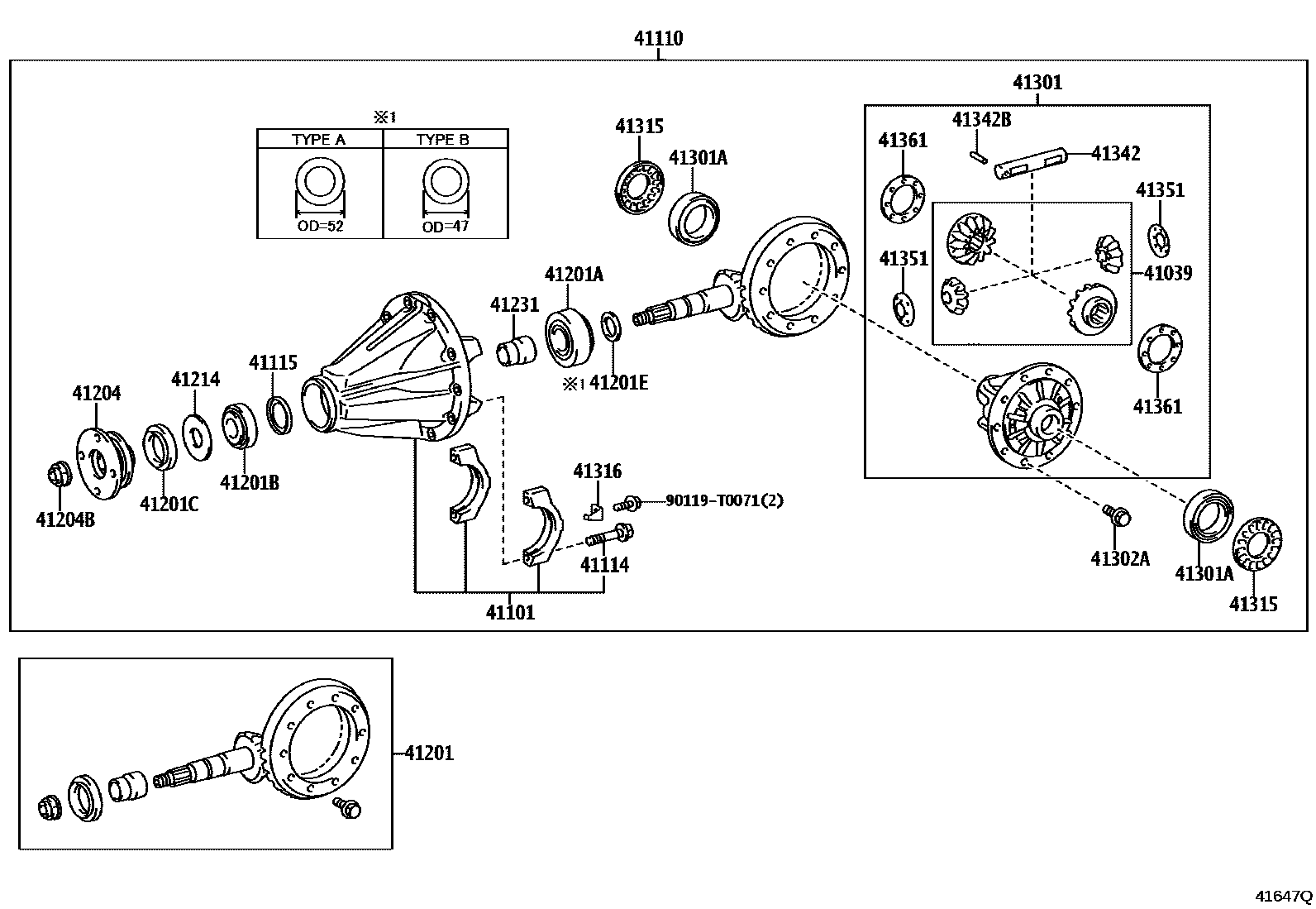 4101 — REAR AXLE HOUSING & DIFFERENTIAL