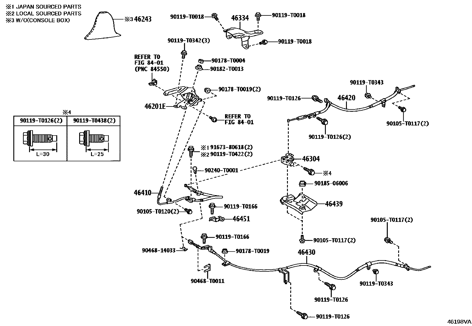 4601 — PARKING BRAKE & CABLE