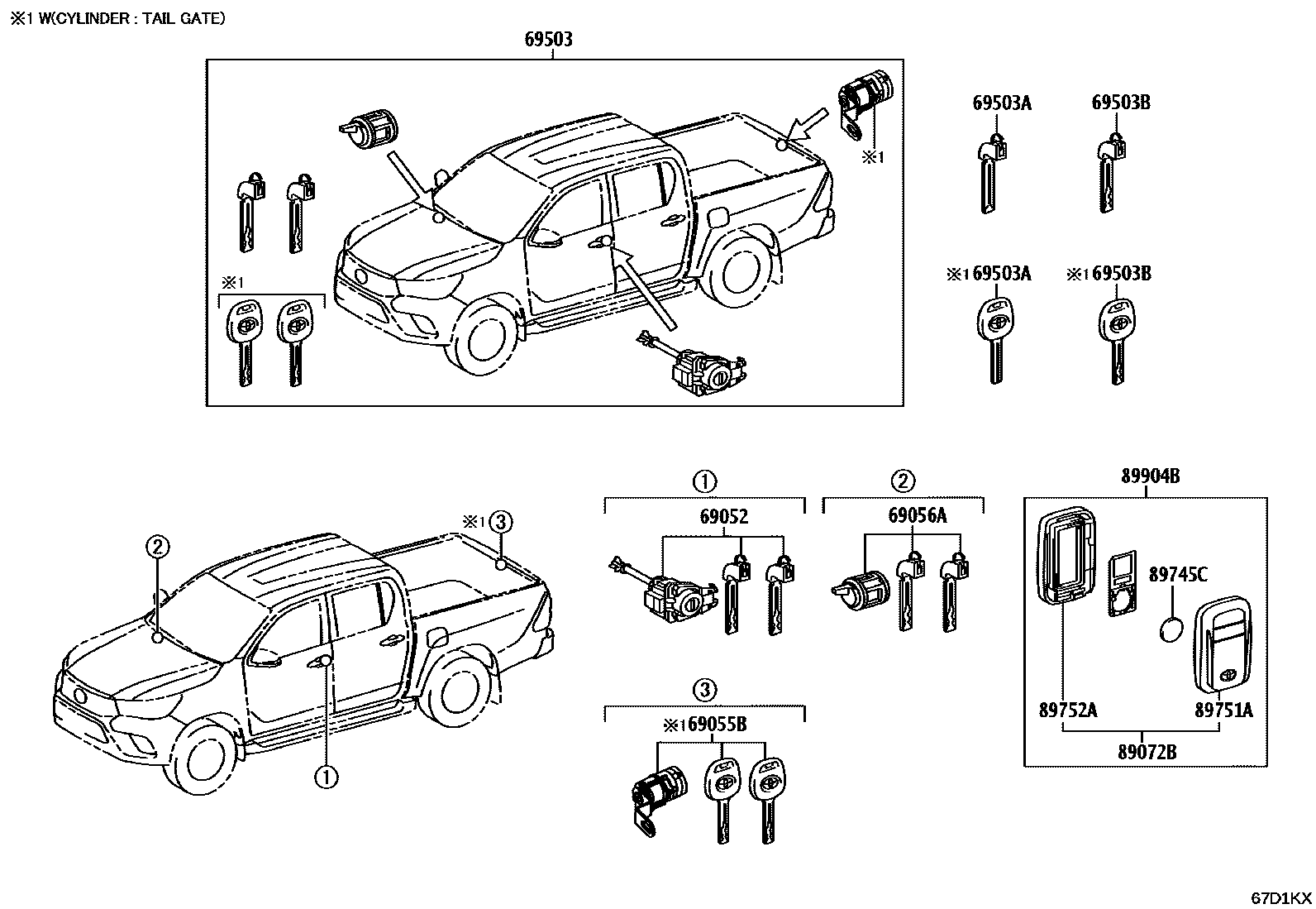 6765 — LOCK CYLINDER SET