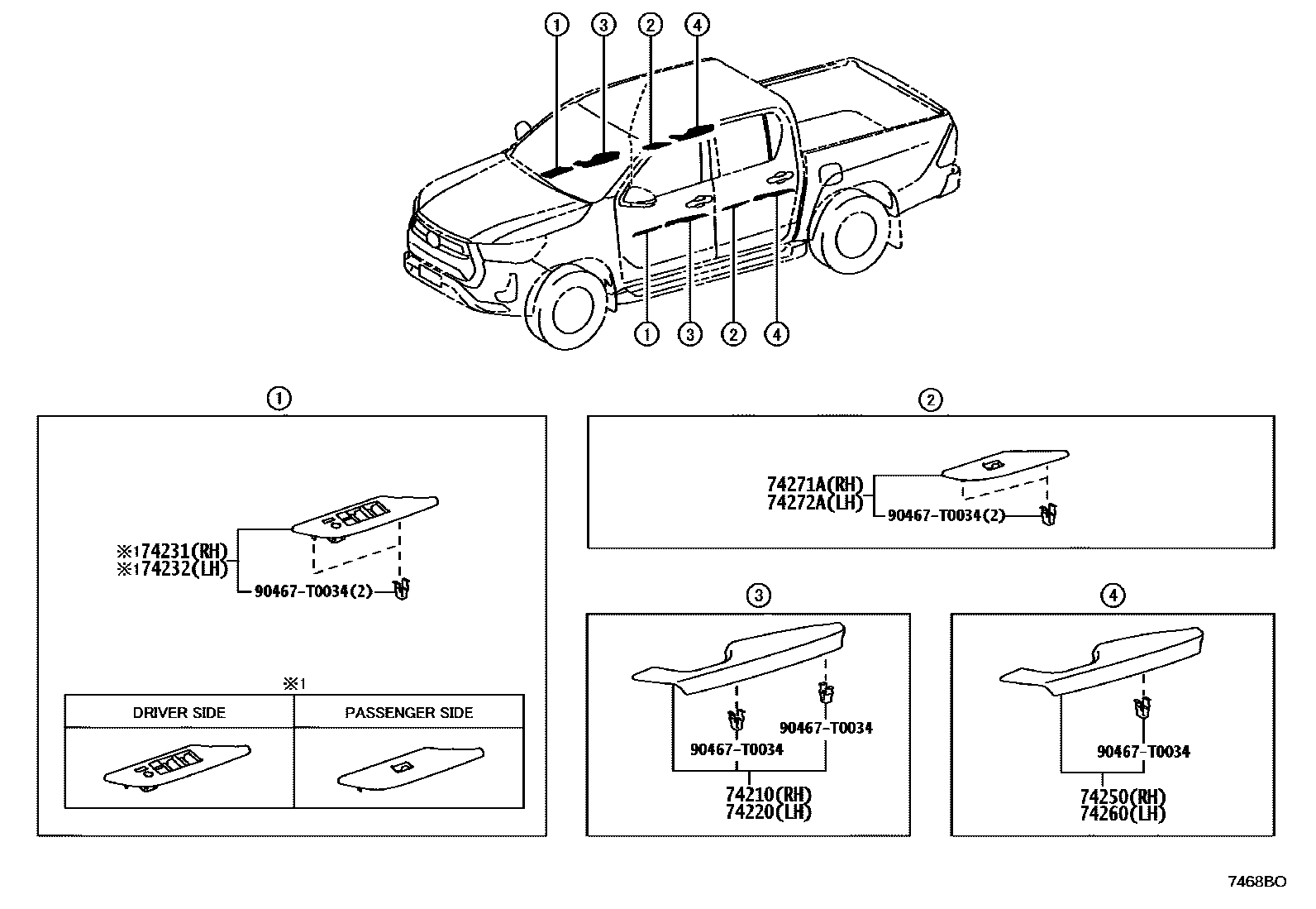7451 — ARMREST & VISOR