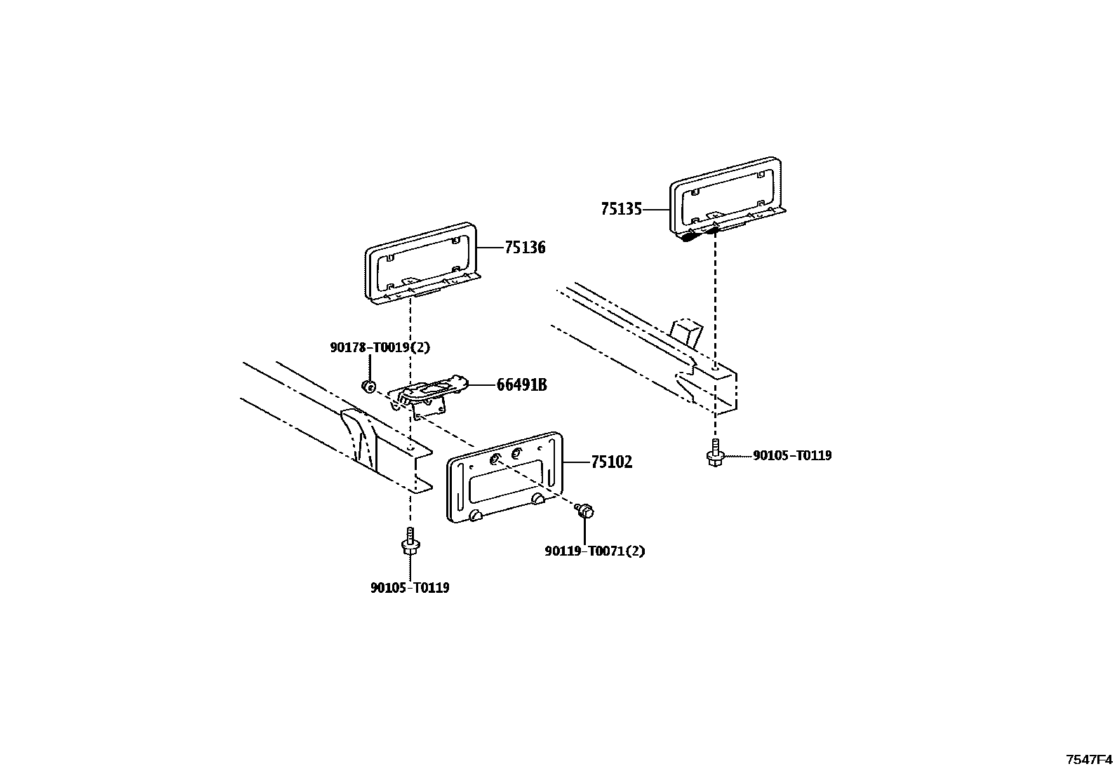 7554 — TOOL BOX & LICENSE PLATE BRACKET