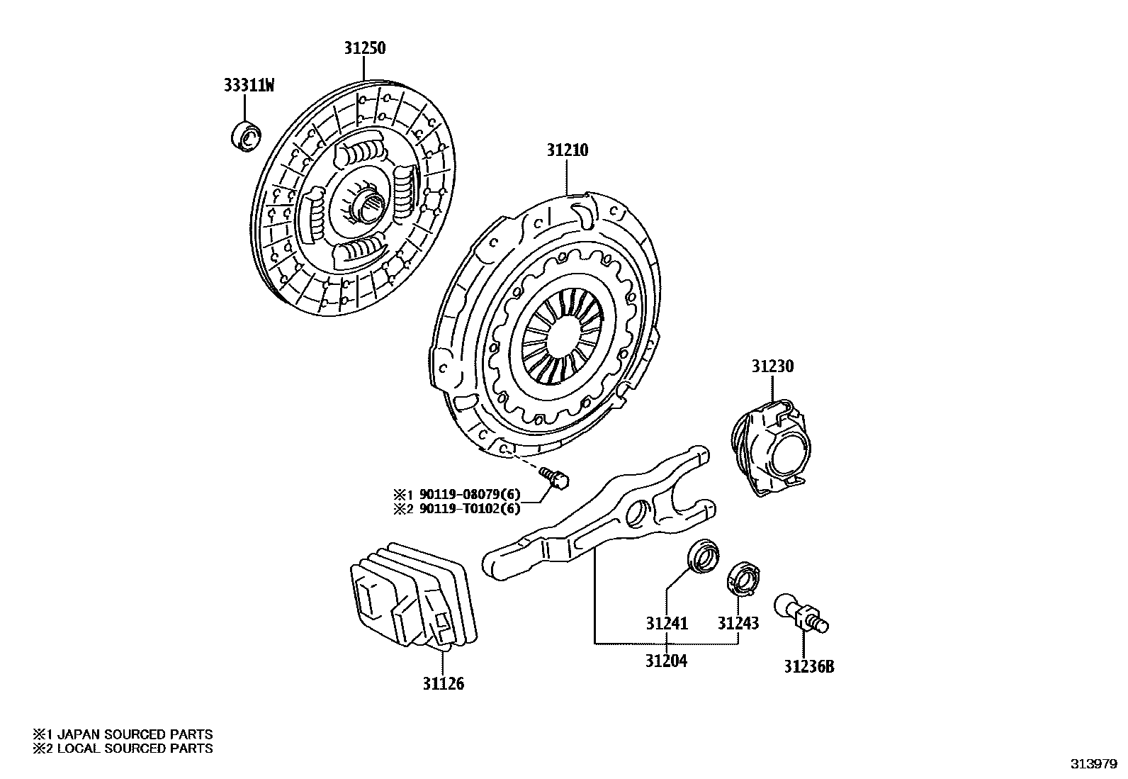 3101 — CLUTCH & RELEASE FORK