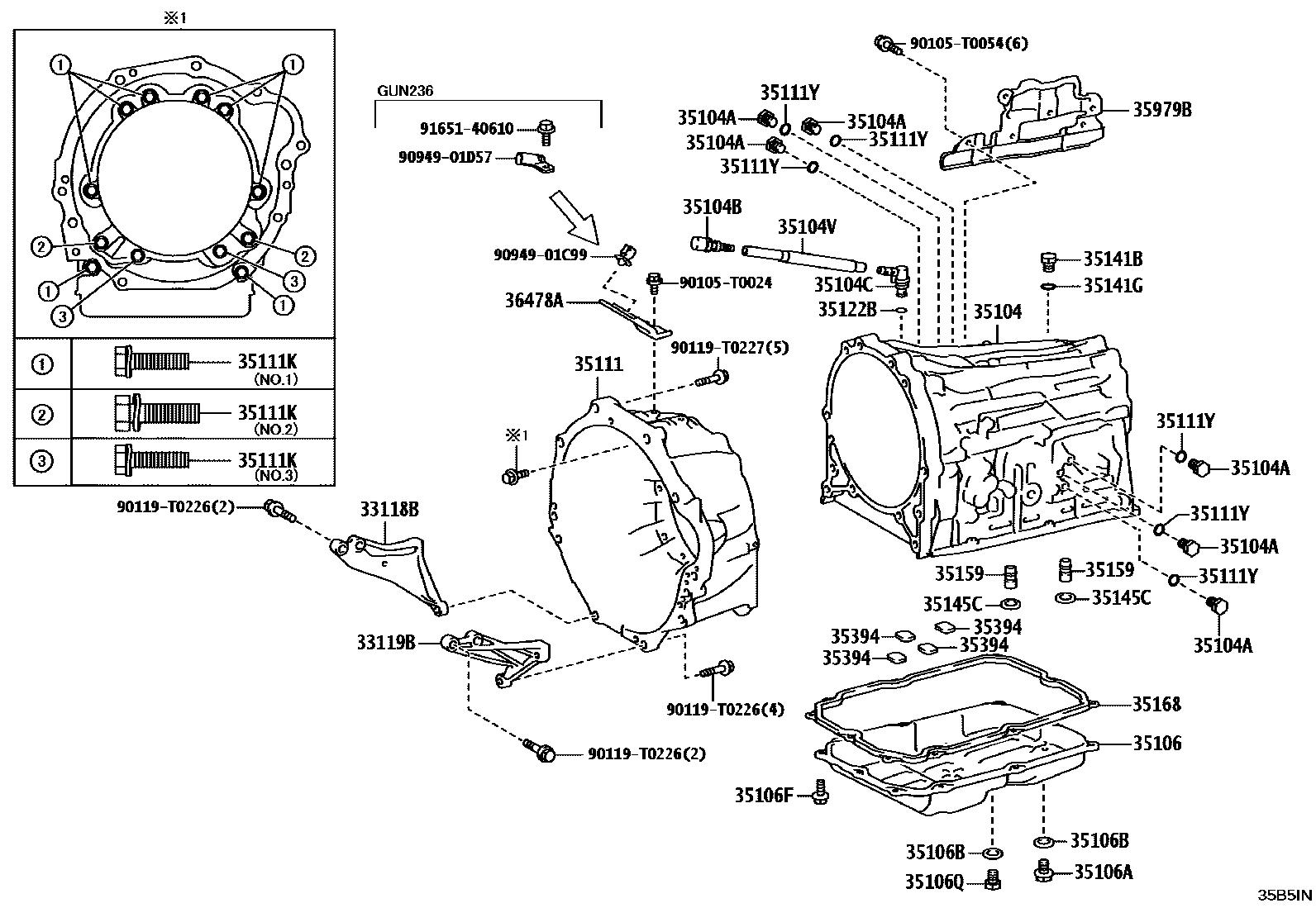 3503 — TRANSMISSION CASE & OIL PAN (ATM)