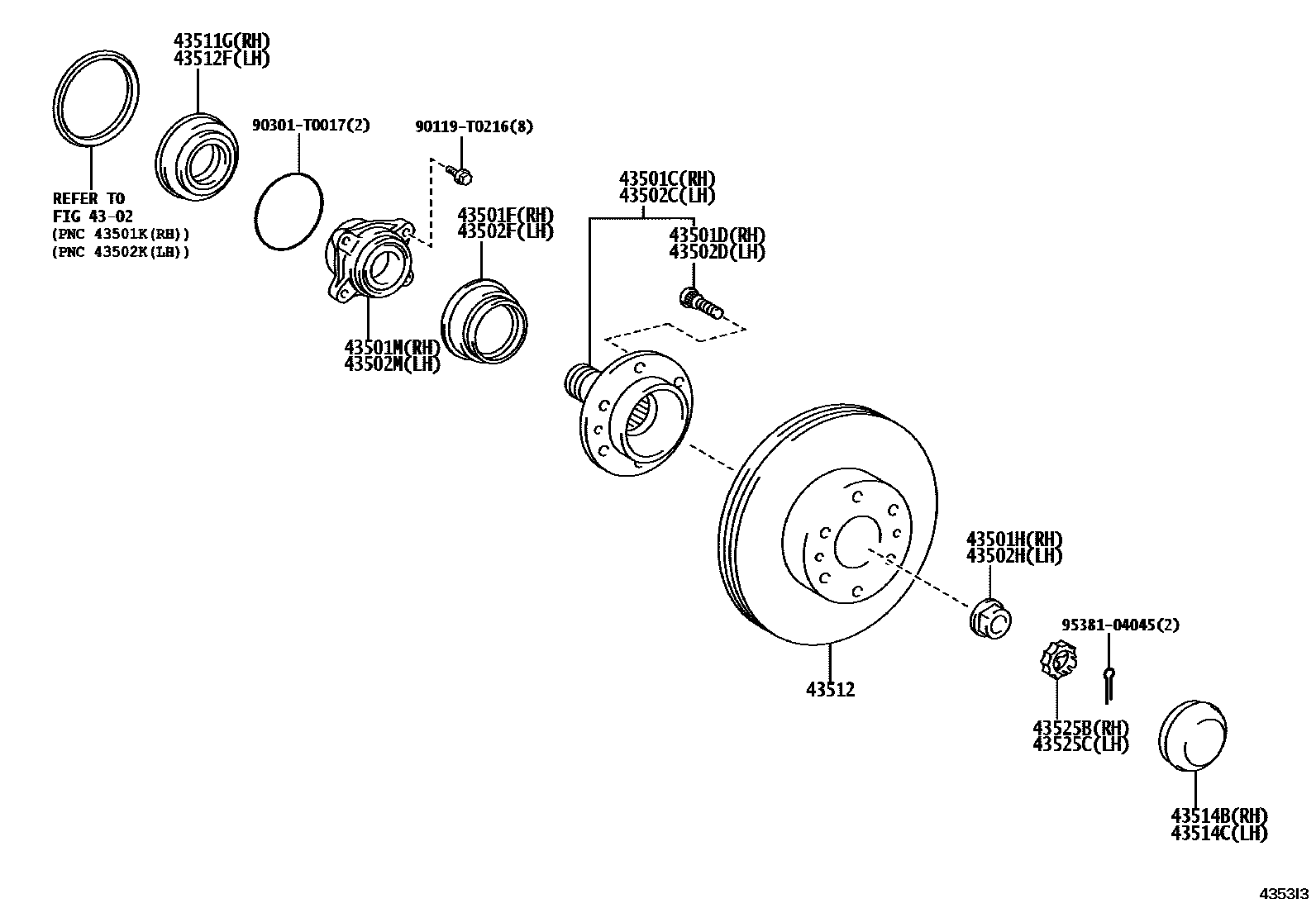 4303 — FRONT AXLE HUB