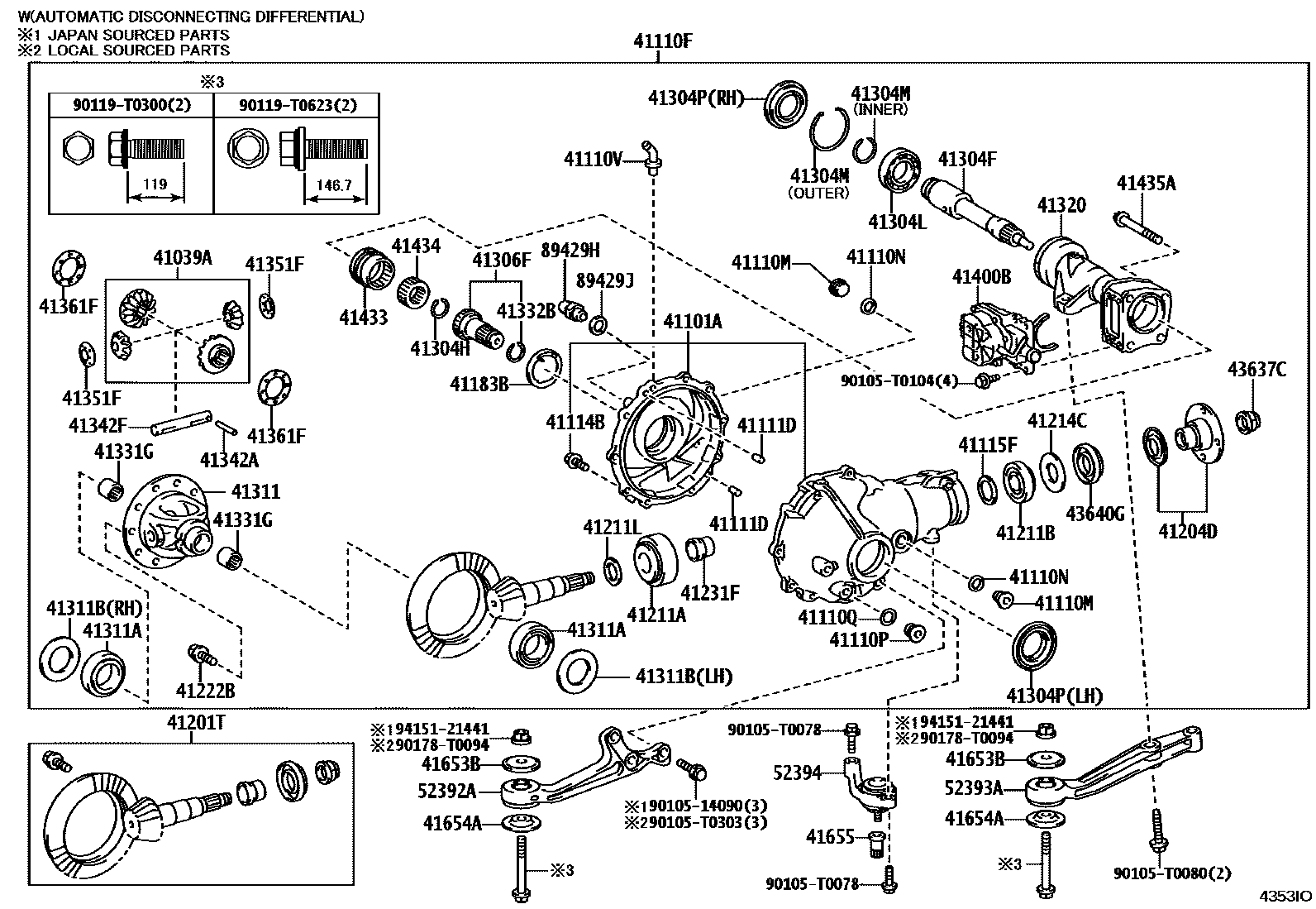 4301 — FRONT AXLE HOUSING & DIFFERENTIAL