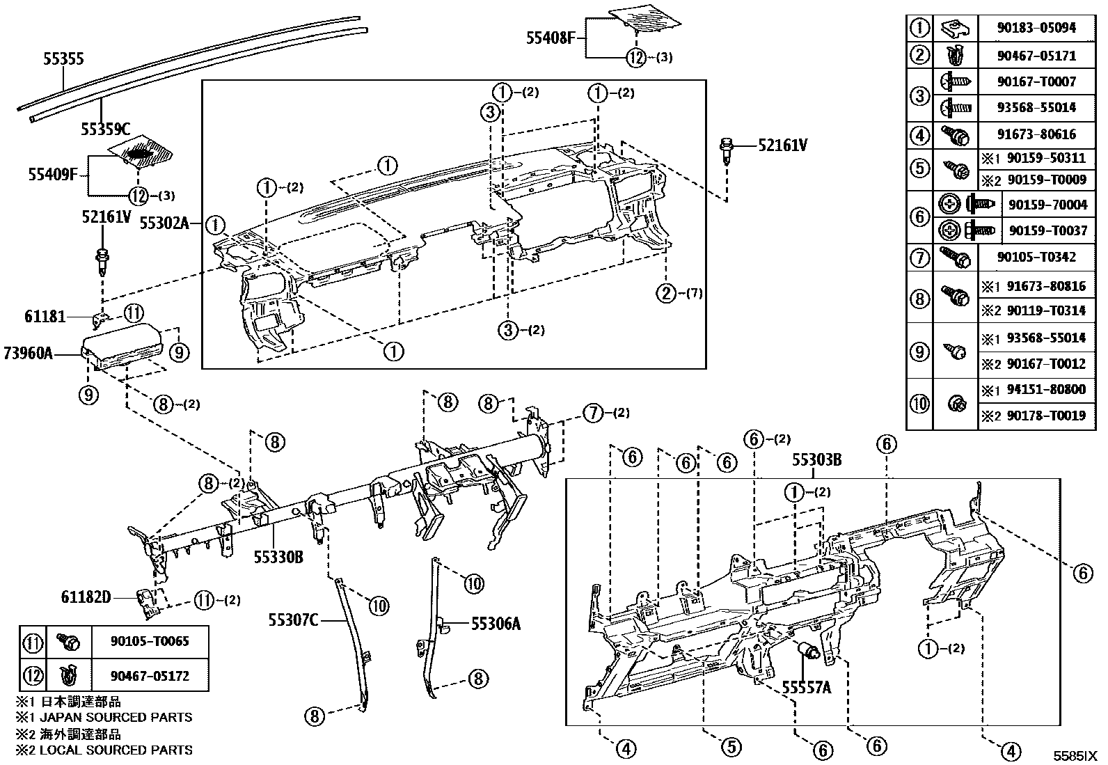 5551 — INSTRUMENT PANEL & GLOVE COMPARTMENT