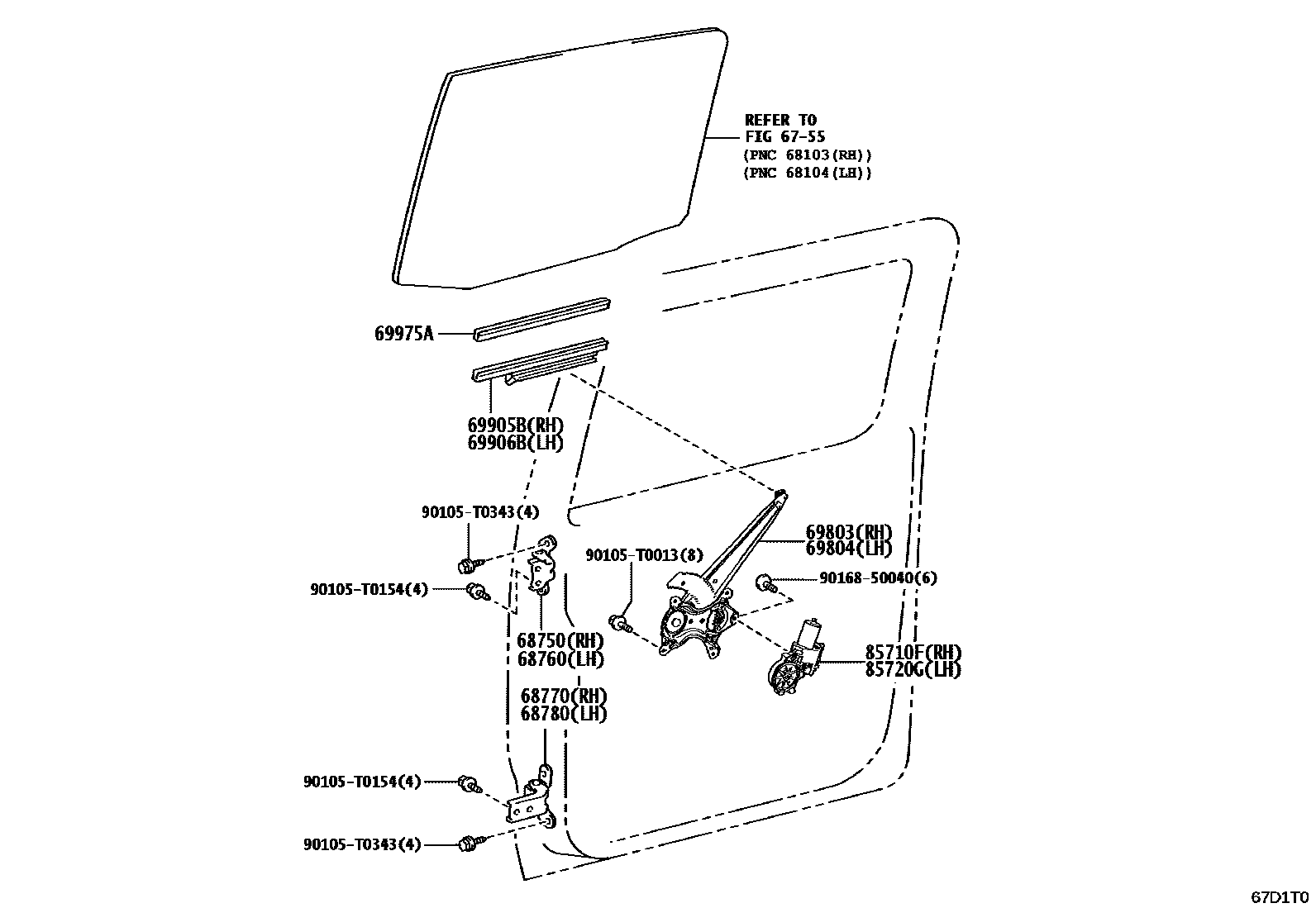 6757 — REAR DOOR WINDOW REGULATOR & HINGE