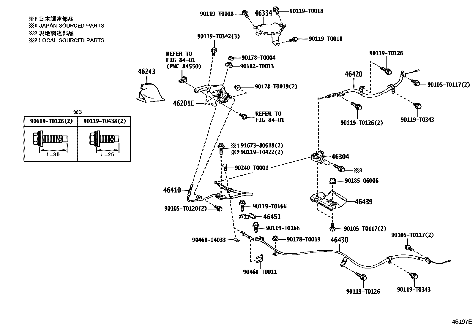 4601 — PARKING BRAKE & CABLE