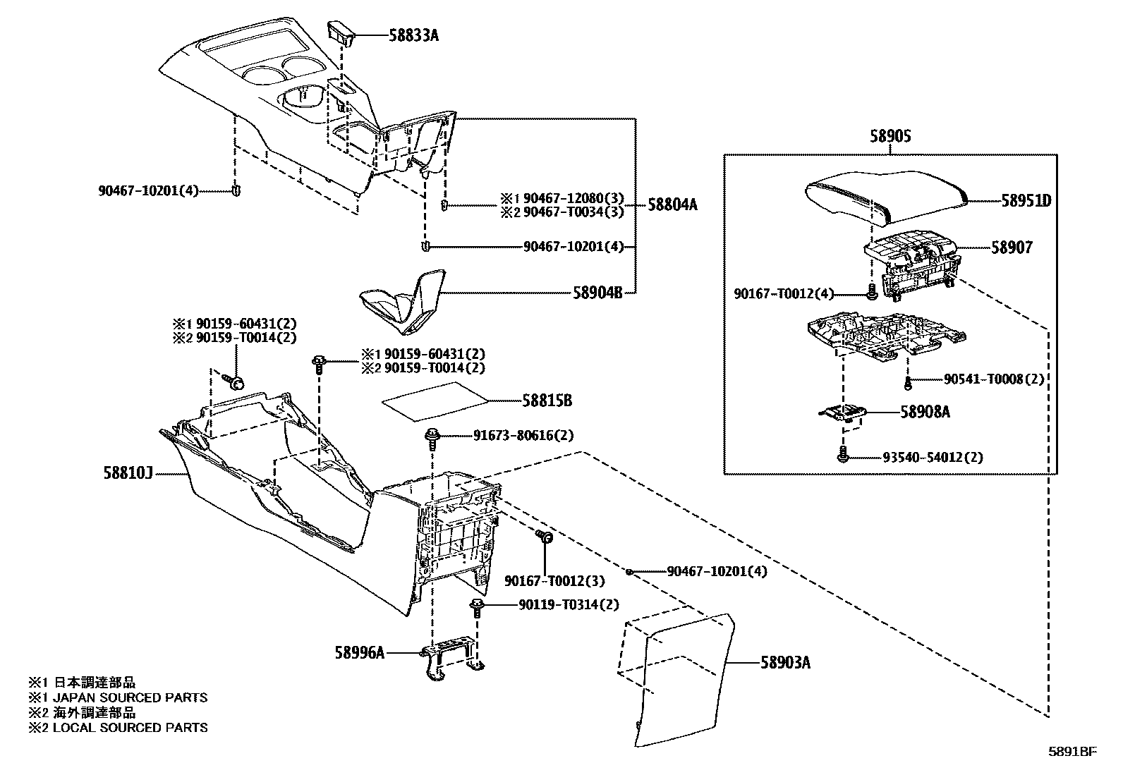 5855 — CONSOLE BOX & BRACKET