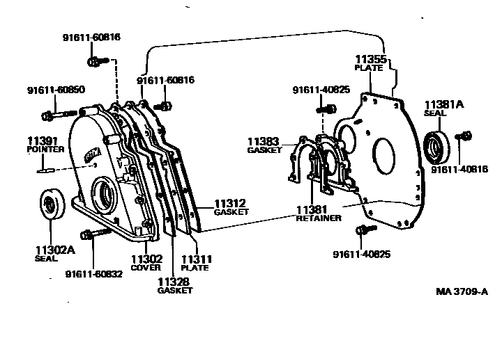 1106 — TIMING GEAR COVER & REAR END PLATE