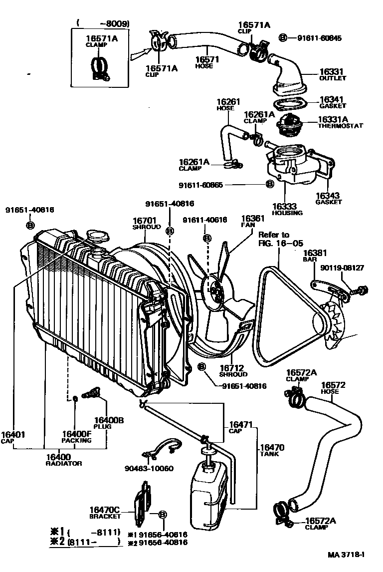 1603 — RADIATOR & WATER OUTLET