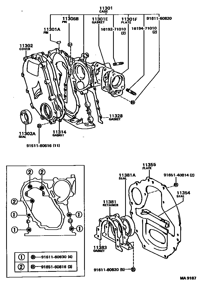 1106 — TIMING GEAR COVER & REAR END PLATE