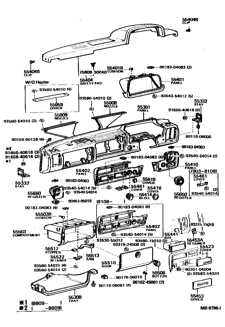 5551 — INSTRUMENT PANEL & GLOVE COMPARTMENT