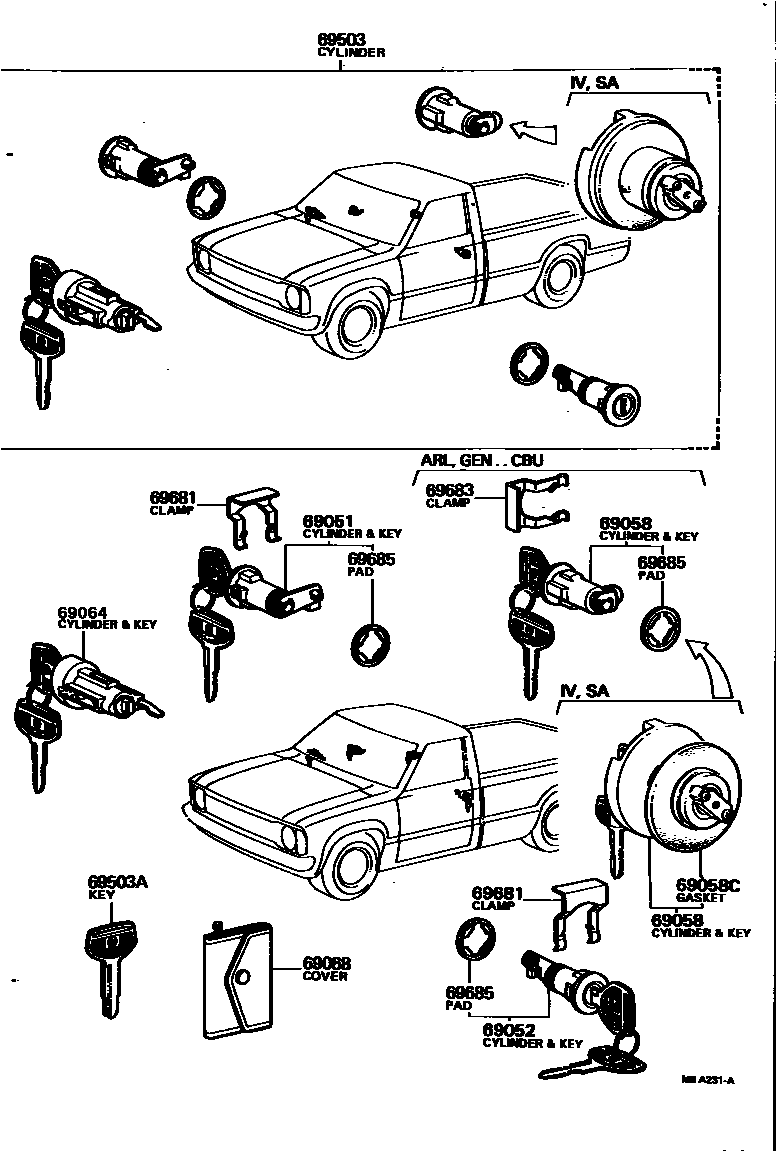 6765 — LOCK CYLINDER SET