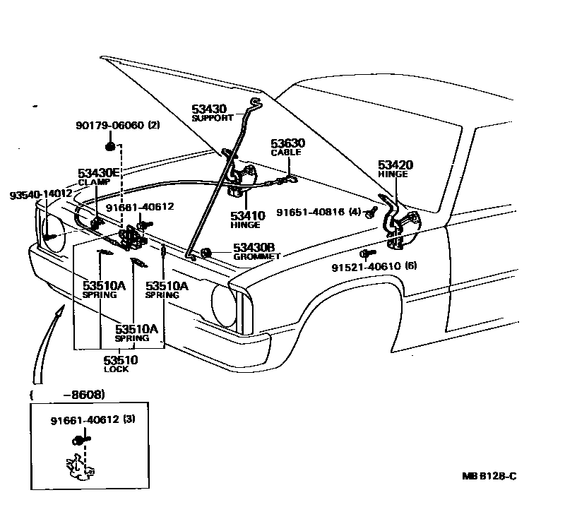 5354 — HOOD LOCK & HINGE