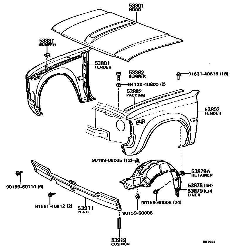 5353 — HOOD & FRONT FENDER