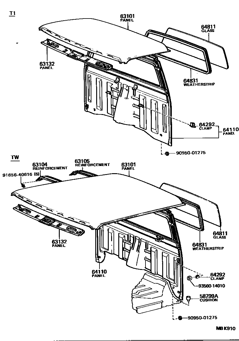 6153 — ROOF PANEL & BACK PANEL