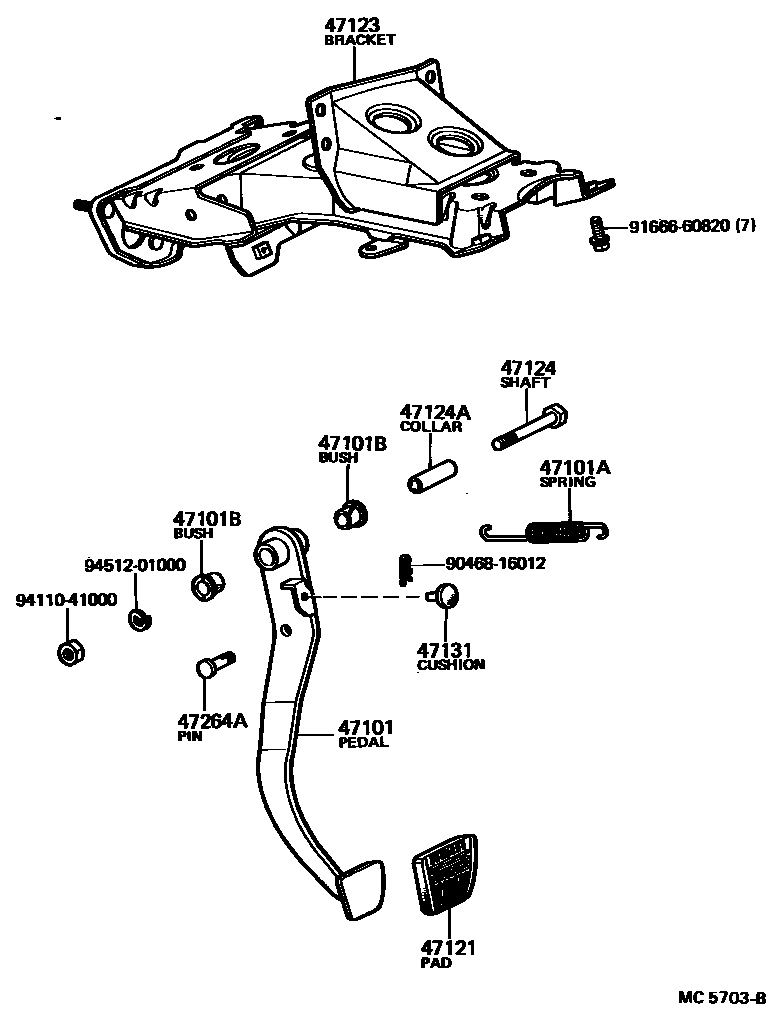 4701 — BRAKE PEDAL & BRACKET