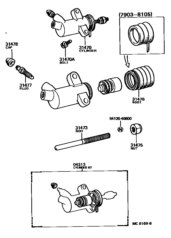 3105 — CLUTCH RELEASE CYLINDER