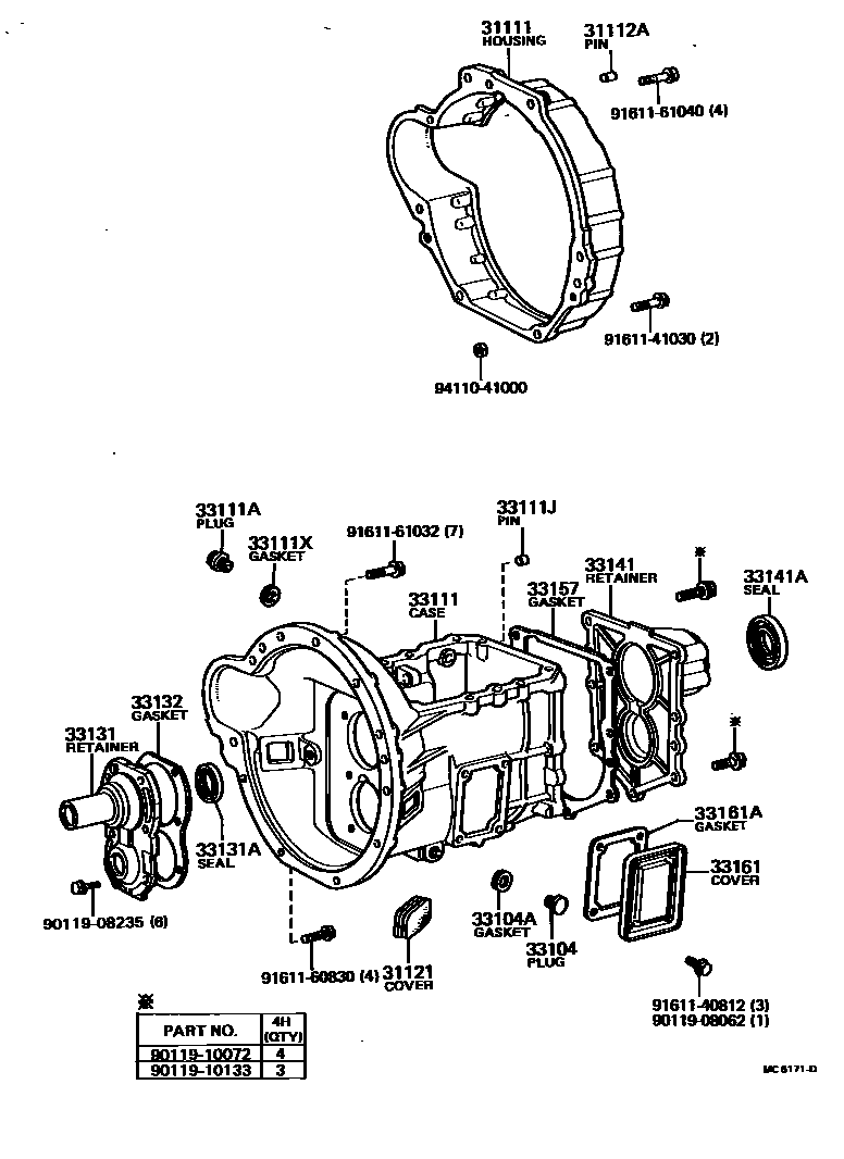 3302 — CLUTCH HOUSING & TRANSMISSION CASE (MTM)