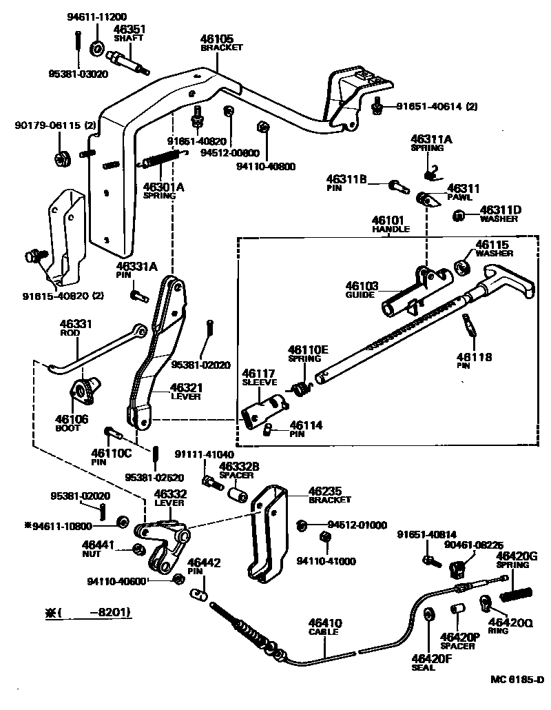 4601 — PARKING BRAKE & CABLE