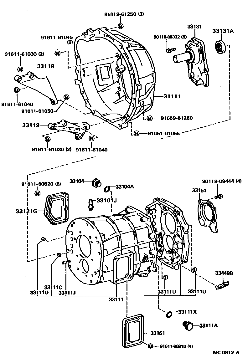 3302 — CLUTCH HOUSING & TRANSMISSION CASE (MTM)
