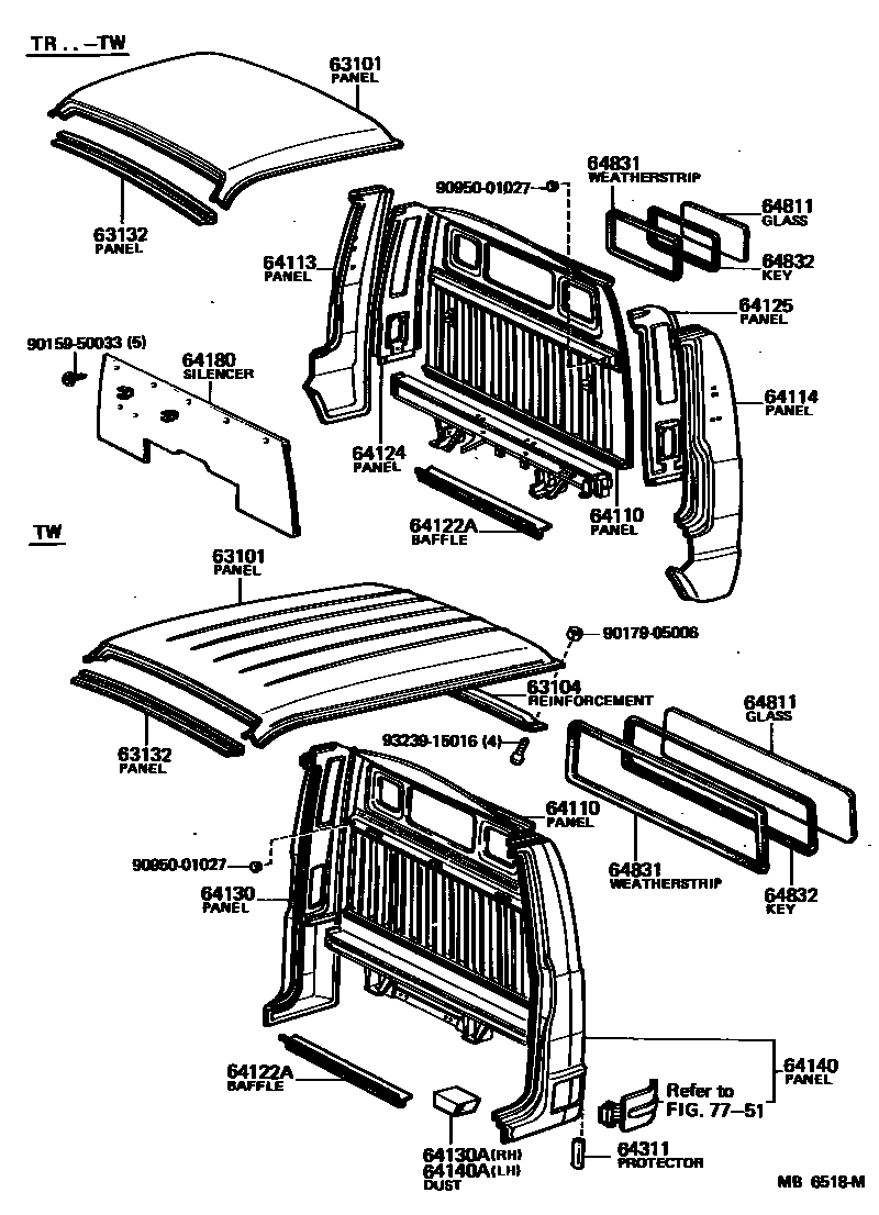 6153 — ROOF PANEL & BACK PANEL