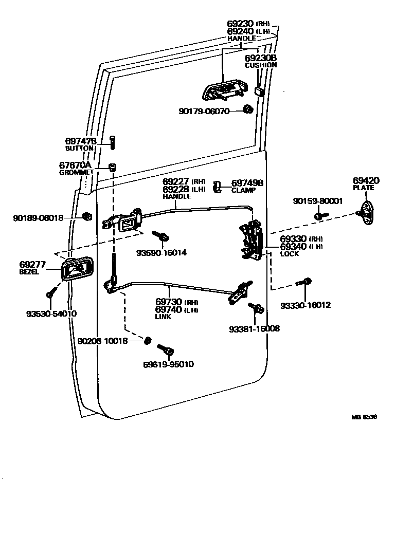 6756 — REAR DOOR LOCK & HANDLE