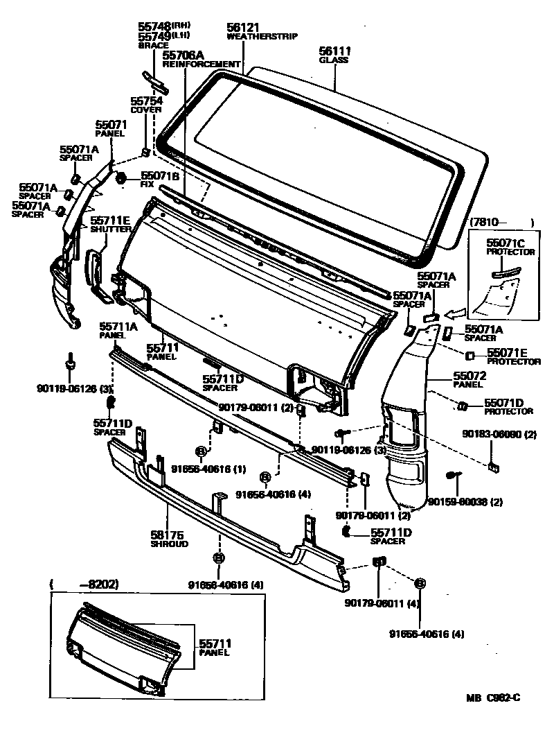 5554 — FRONT PANEL & WINDSHIELD GLASS